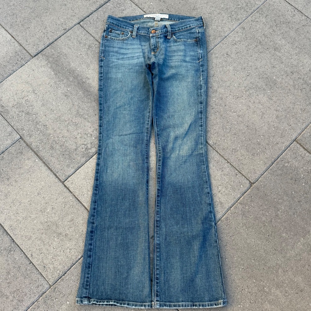 Abercrombie & Fitch Flare Jeans Womens 4R Medium Wash Low Rise Y2K Denim
